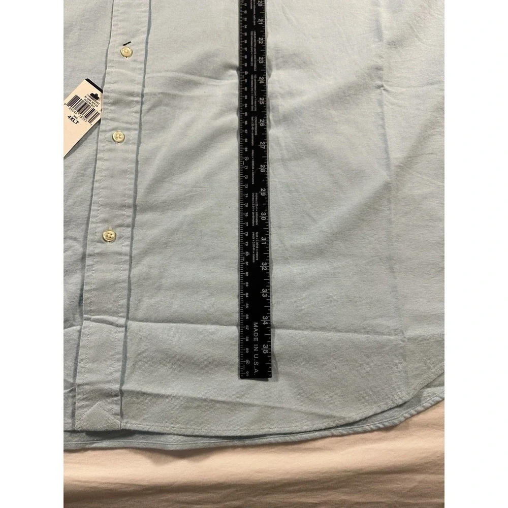 NWT Polo Ralph Lauren Shirt Men's 4XLT Light Blue Aegean Blu - Flesh Pony Oxford
